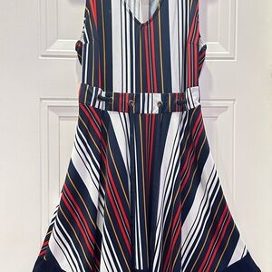 Striped Wrapper Multicolor Women’s Dress